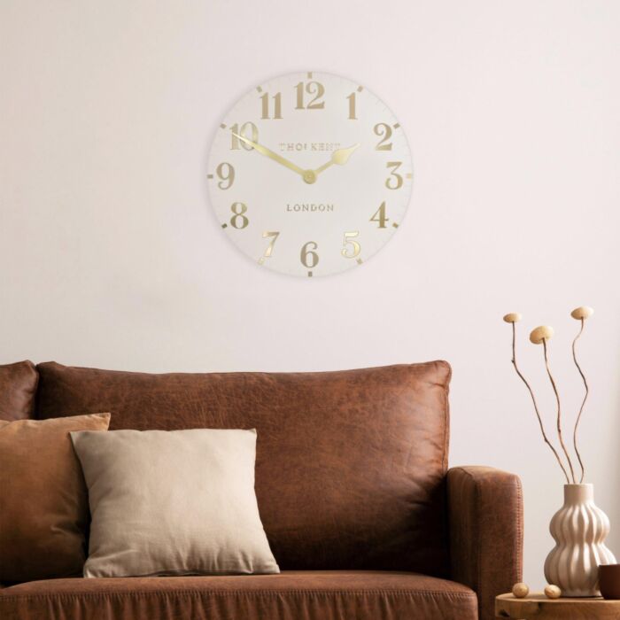 Thomas Kent Arabic Oatmeal Large Wall Clock - 20"